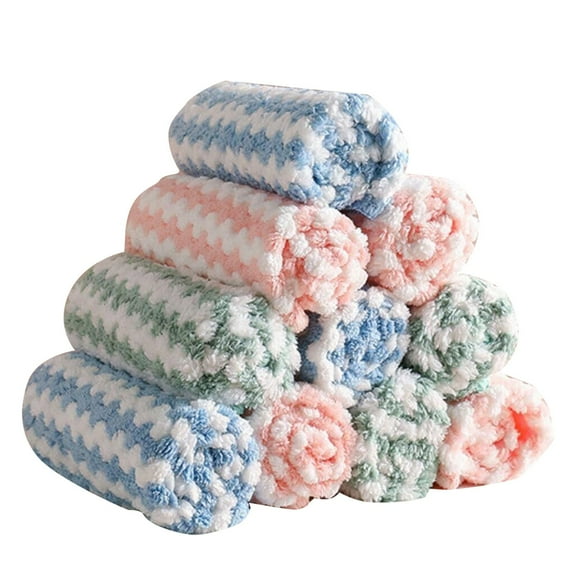 Hilingoto Rag Toweldish Kitchen Cloth Microfiber\Solid Wafflee\Double Sideed Corall Velvet\Bambooo Charccoal Fibre Dish Oilcleaning Non Stick Clothkitchen Cleaning Supplies 10Pc 25X25Cm (a)