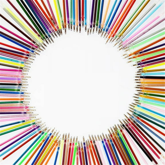 Hilingoto Replacement Refill Set, 100Pcs Random Color Premium Glitter Gel Pen 0. 8Mm Medium Point Glitter Markers Colorful Smooth Writing Pen for Crafting Doodling Drawing and Adult Coloring Book 10Ml