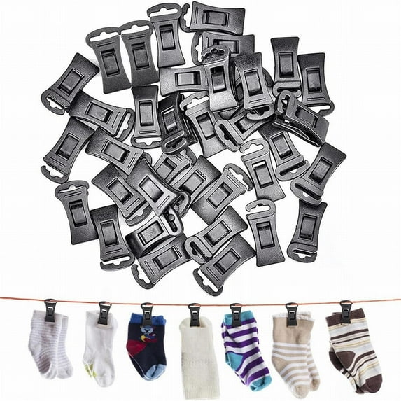 Hilingoto Sock Holder Black, 40Pcs Sock Clips: Your Ultimate Laundry Companion Securely Pair and Hang Socks in The Wash and Dryer Ending The Days of Mismatched Or Lost Pairs, Clearance Items