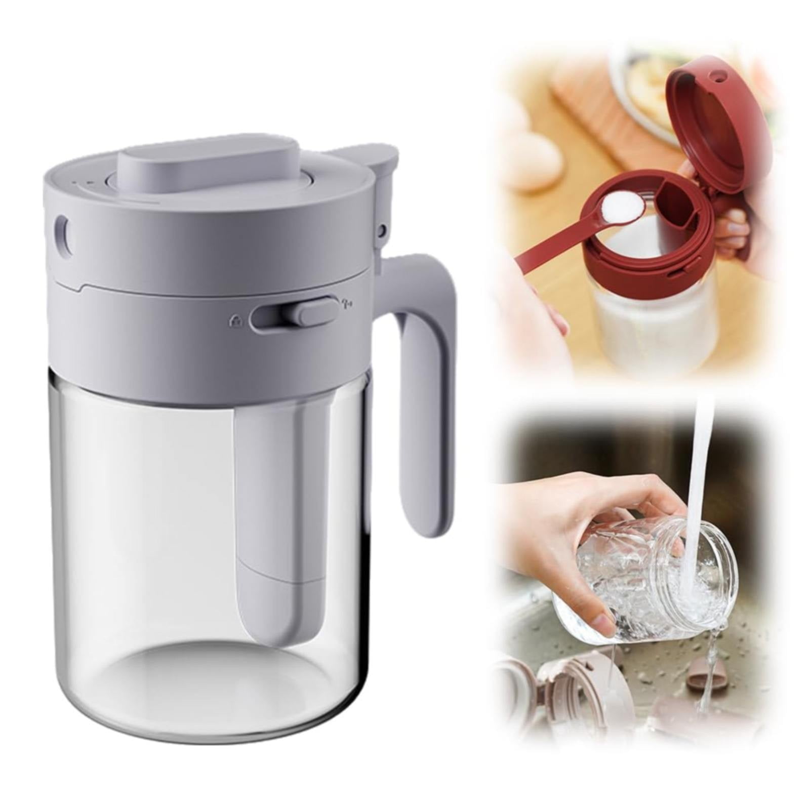 Hilingoto Transparent Spice Box Grey, Clear Box Glass with Spoon 2024