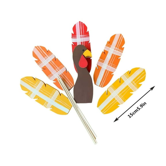 Clearance Items! Turkey Decoration, Hilingoto Fall Decor Thanksgiving Turkey Turke Y Planter Wooden Sticks Thanksgiving Turke Y Flower Pot Decoration Insert Gardening Decoration(1X Turkey Decoration)