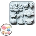 thumbnail image 1 of Hilingoto Xmas Sale ! Fall Thanksgiving Silicone Mold, 10-Cavity Autumn Theme Mold for Pumpkin, Turkey, Maple Leaves, for Cake, Candy, Soap, and Resin Crafts, Blue, 1 of 6
