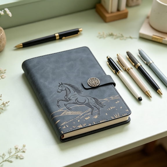 Hilingoto Year National Notebook, A5 Diary Book for Business Use, Retro Chinese Style Thick Paper Notebook for Work, Schedule Planner and Journal, Blue