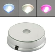 Hilitand Crystal Base Stand,Colorful LED Light Rotating Crystal Display Stand Base, Crystal Display Stand Base