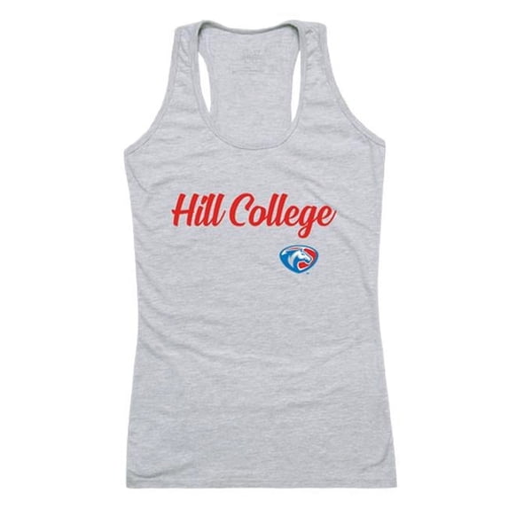 Hill College Rebels Script Tank Top, Heather Grey - Small