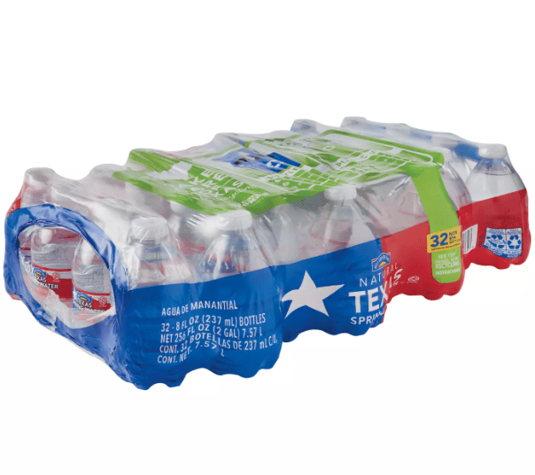Hill Country Fare Natural Texas Spring Water, 8 fl oz. (Pack of 32)