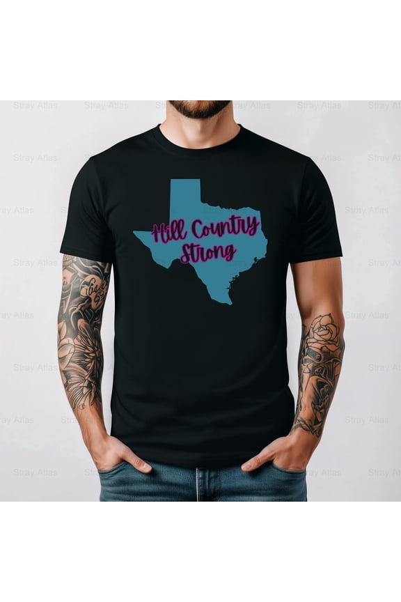 Hill Country Strong Bold Texas Pride Retro Community Support Graphic Unisex T-Shirt up to 5XL