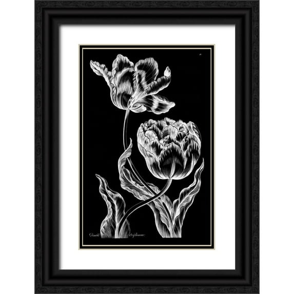 Hill, John 22x32 Black Ornate Wood Framed with Double Matting Museum Art Print Titled - Double Oriflamme