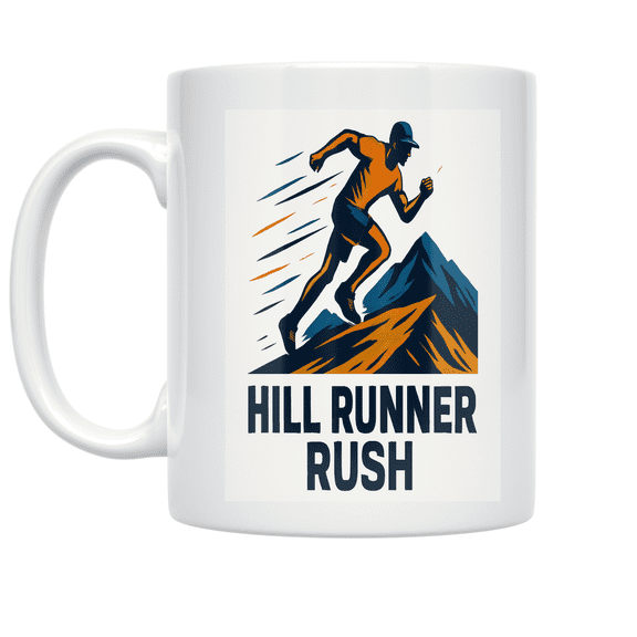 Hill Runner Rush Design - Outdoor Sport Enthusiast - 11 oz Ceramic Coffee Mug