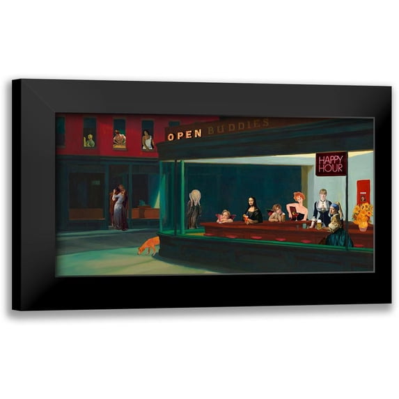 Hill, Steven 18x11 Black Modern Framed Museum Art Print Titled - An Art Night Out