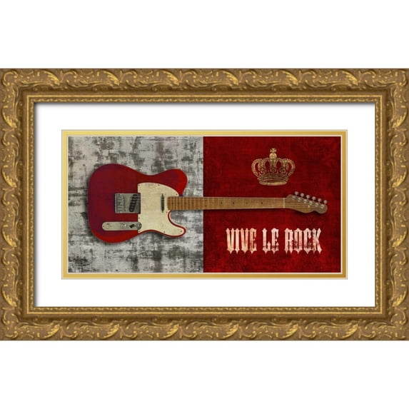Hill, Steven 18x11 Gold Ornate Wood Framed with Double Matting Museum Art Print Titled - Vive le Rock