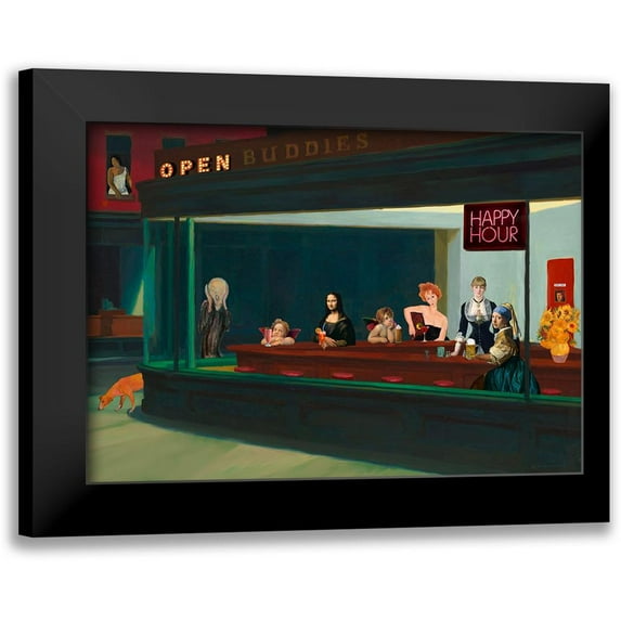 Hill, Steven 24x18 Black Modern Framed Museum Art Print Titled - An Art Night Out (detail)