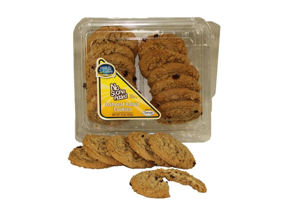 Hill & Valley Cookie No Sugar Added Oatmeal Raisin 15oz (PACK OF 8)