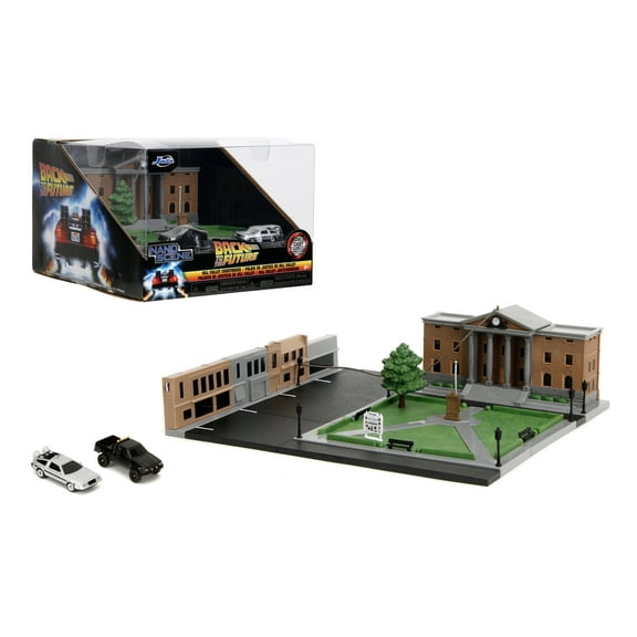 Back to the Future Courthouse Diorama with Die-Cast Time Machine and Toyota Pickup