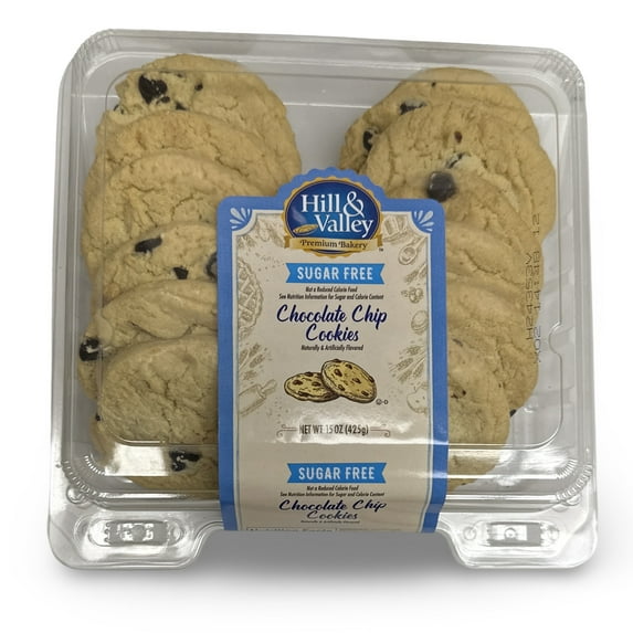 Hill & Valley Sugar Free Chocolate Chunk Cookies | 15 Ounce | 2-Pack