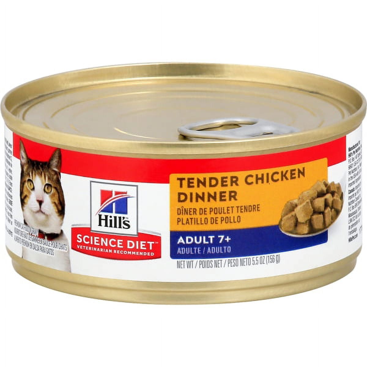 Hill's Science Diet Adult 7+ Tender Chicken Dinner Chunks & Gravy Wet Cat Food, 5.5 oz, 24pack