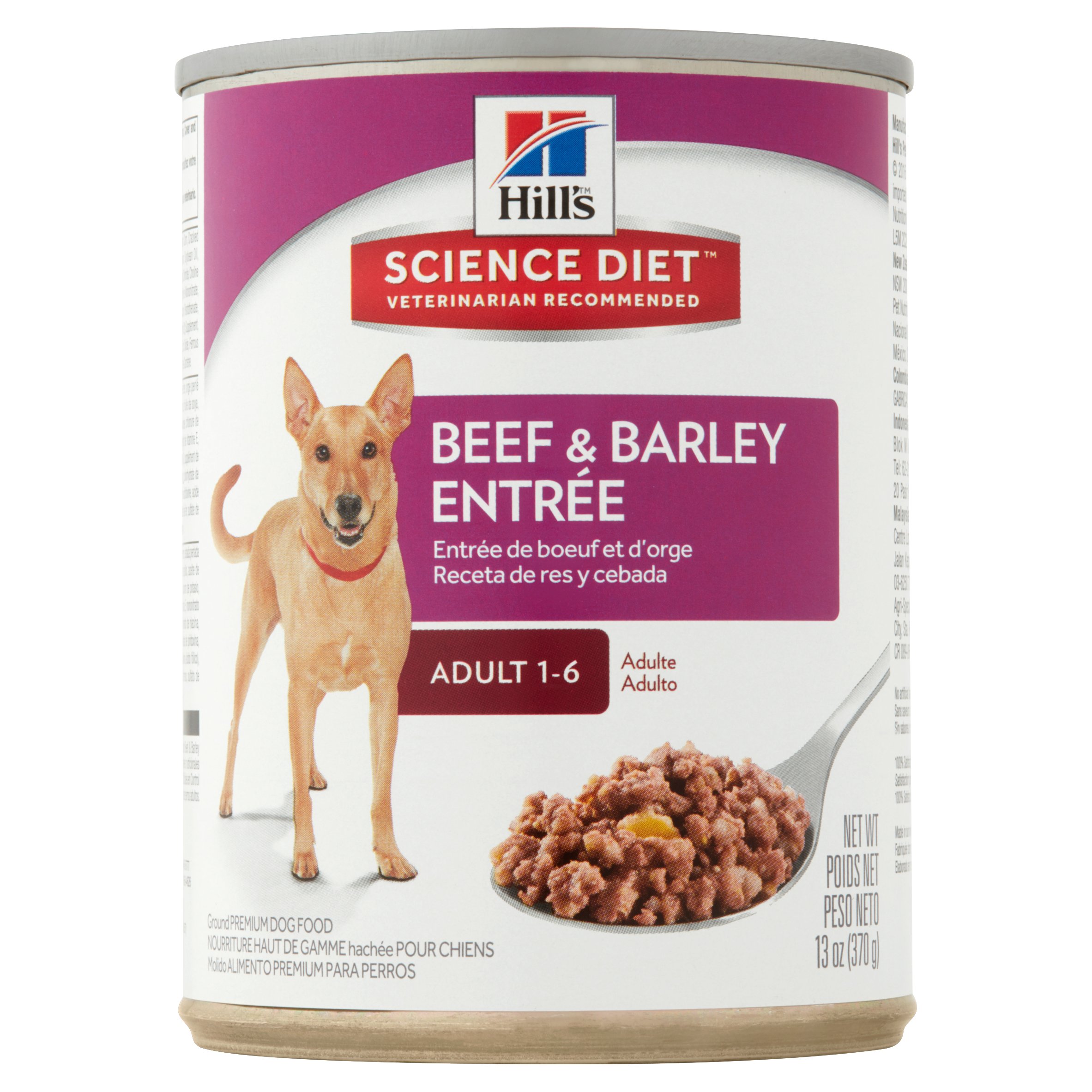 Hill's Science Diet Adult Beef & Barley Entree Wet Dog Food, 13 Oz. - image 1 of 4