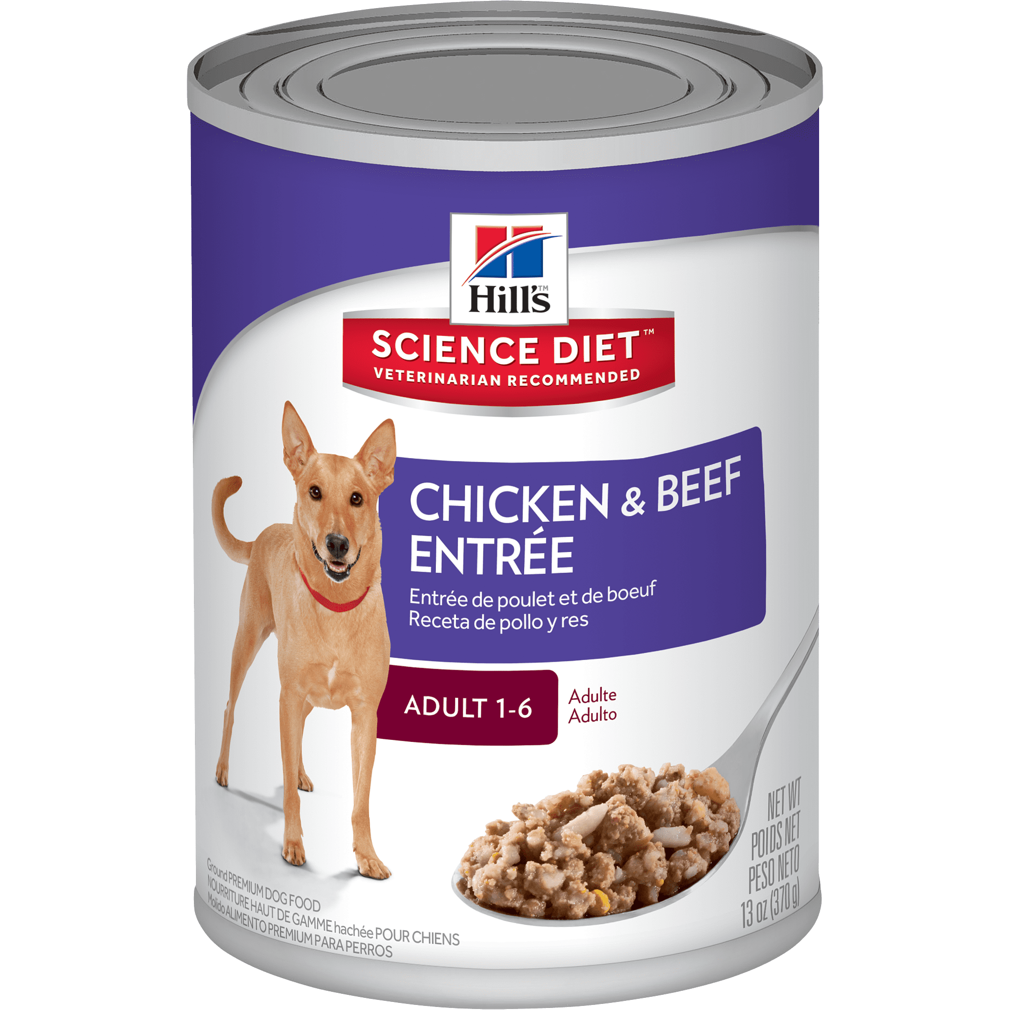 Hill's Science Diet Adult Canned Dog Food, Chicken & Beef Entrée, 13 oz, 12 Pack wet dog food