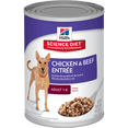 thumbnail image 1 of Hill's Science Diet Adult Canned Dog Food, Chicken & Beef Entrée, 13 oz, 12 Pack wet dog food, 1 of 8