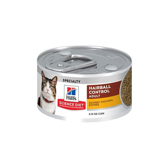 Hill's Science Diet Hairball Control Savory Chicken Wet Cat Food, 2.9oz Can 24pk