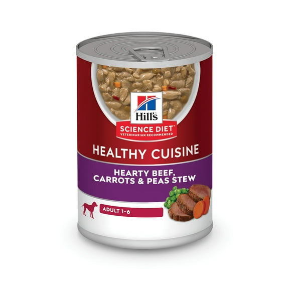 Hill's Science Diet Healthy Cuisine Hearty Beef, Carrots & Peas Stew Wet Dog Food, 12.5oz Can 12pk