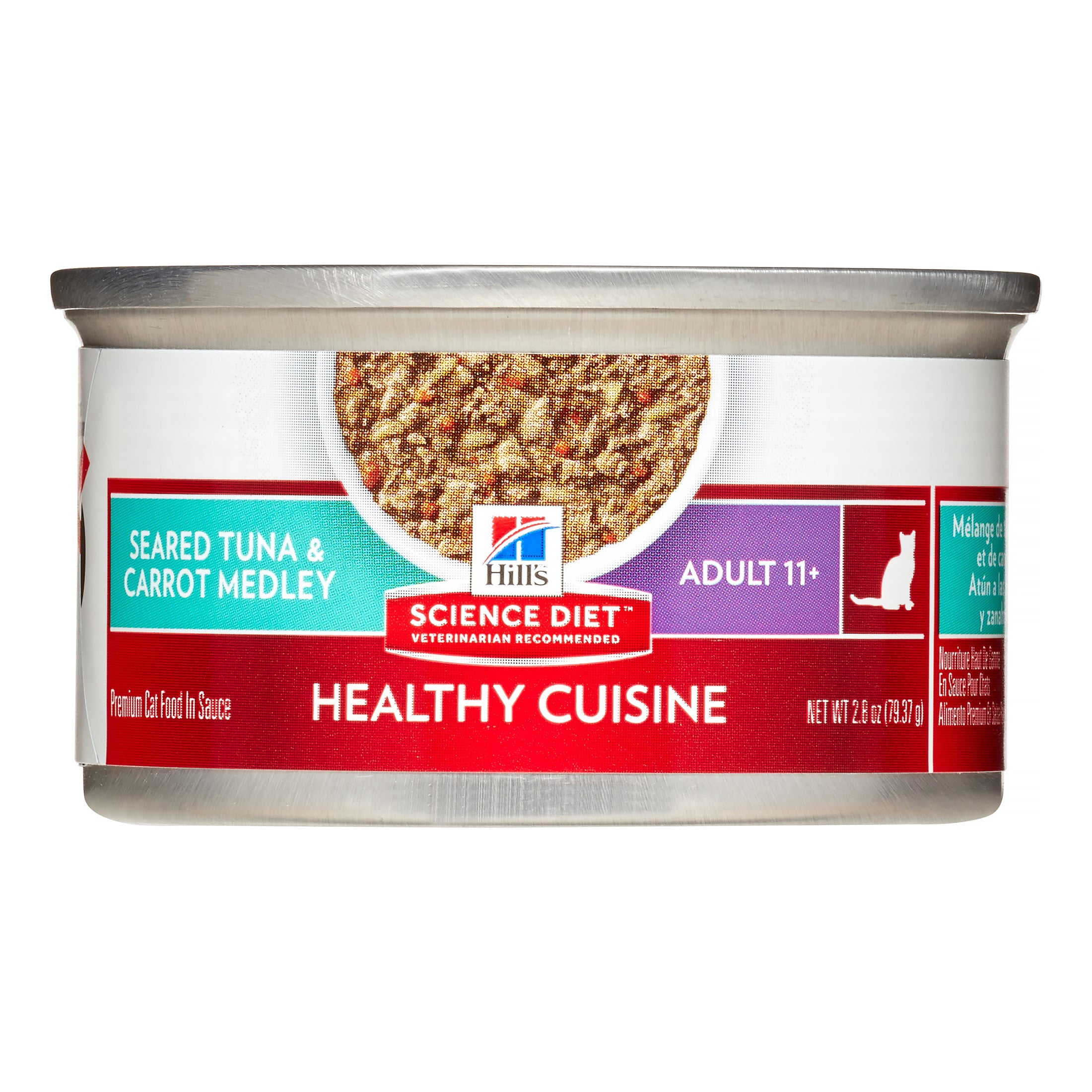 Hill's Science Diet Healthy Cuisine Tuna Medley Wet Cat Food for 11+ Senior Cats, 2.8oz Can 24pk