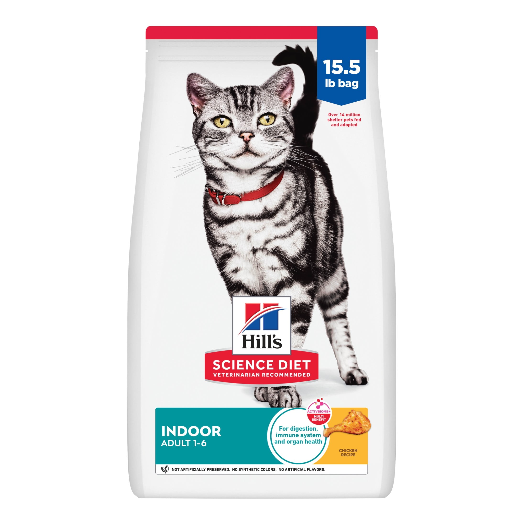 Hill's Science Diet Indoor Adult Chicken Recipe Dry Cat Food, 15.5 lb Bag