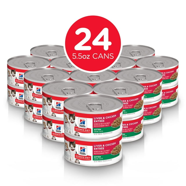 Hill's Science Diet Kitten Canned Cat Food, Liver & Chicken EntrÃ©e, 5. ...