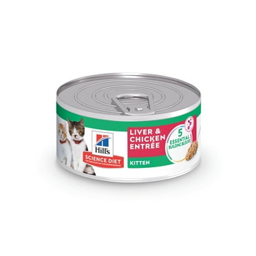 Hill's Science Diet Liver & Chicken Wet Cat Food for Kittens, 5.5oz Can 24pk