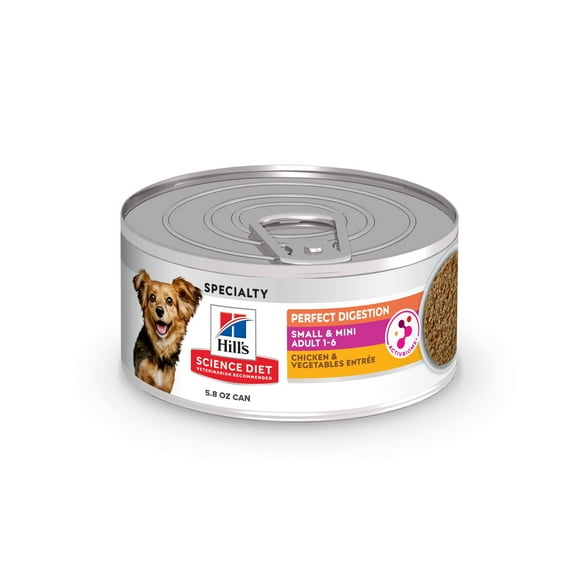 Hill's Science Diet Perfect Digestion Small & Mini Chicken & Veg Wet Dog Food, 5.8oz Can 24pk
