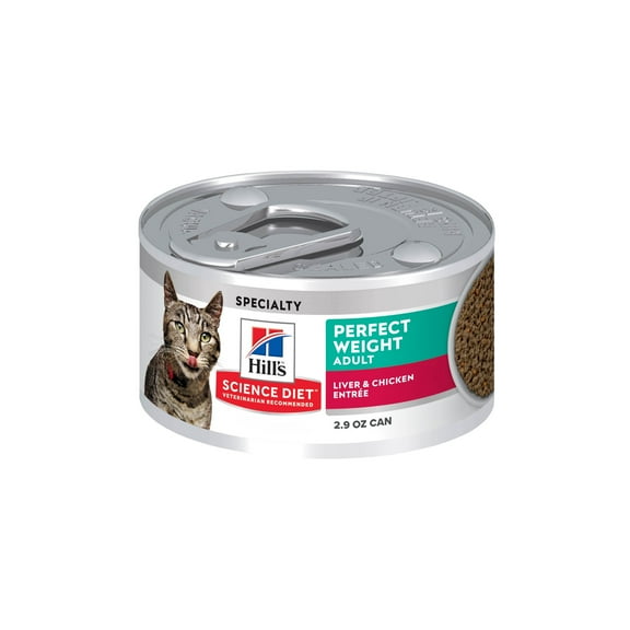 Hill's Science Diet Perfect Weight Liver & Chicken Wet Cat Food, 2.9oz Can 24pk