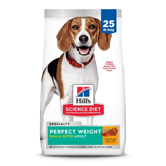 Hill's Science Diet Perfect Weight Small Bites Chicken Dry Dog Food, 25lb Bag