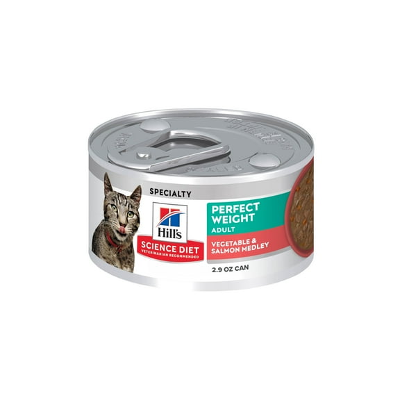 Hill's Science Diet Perfect Weight Vegetable & Salmon Wet Cat Food, 2.9oz Can 24pk