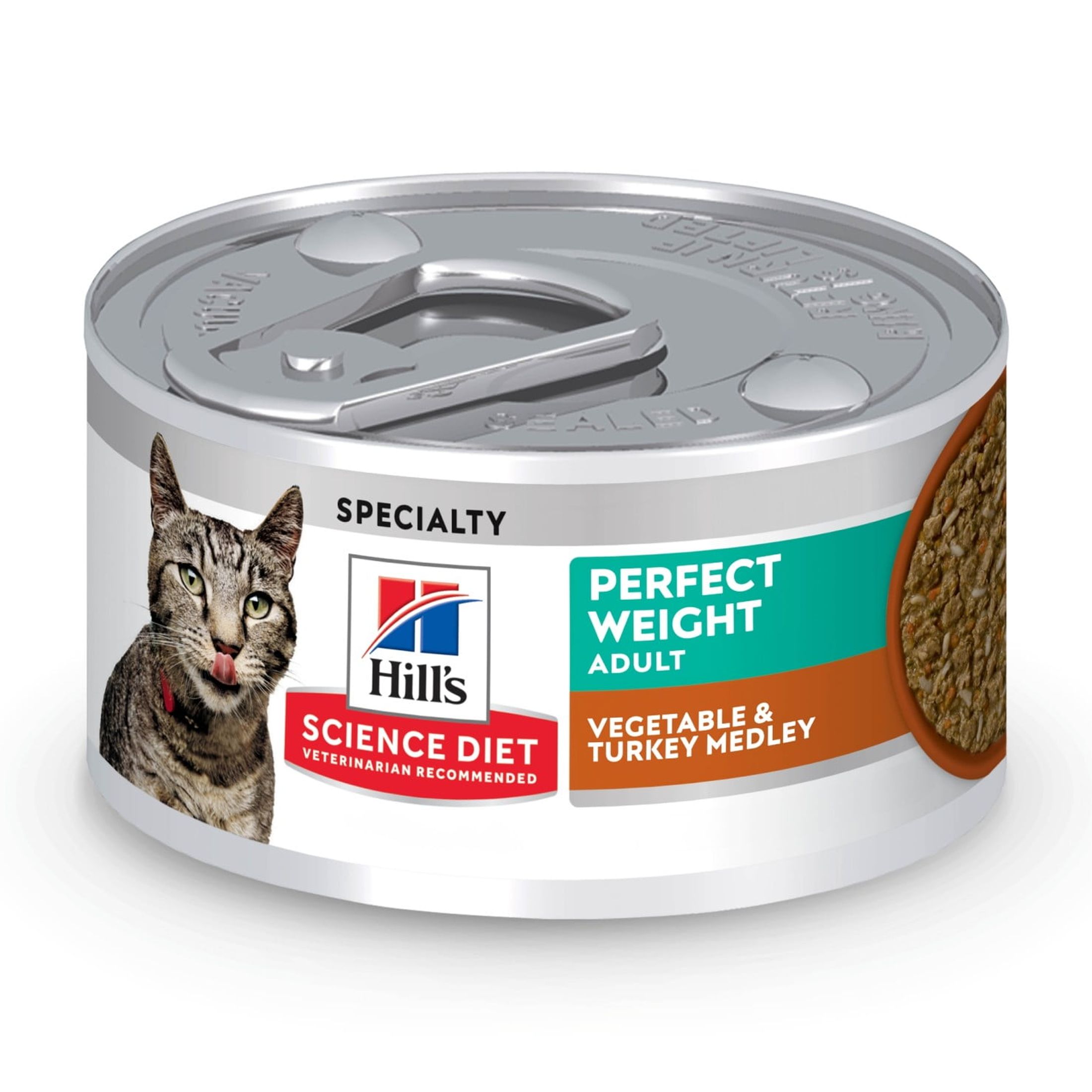 Hill's Science Diet Perfect Weight Vegetable & Turkey Medley Wet Cat Food, 2.9oz Can 24pk