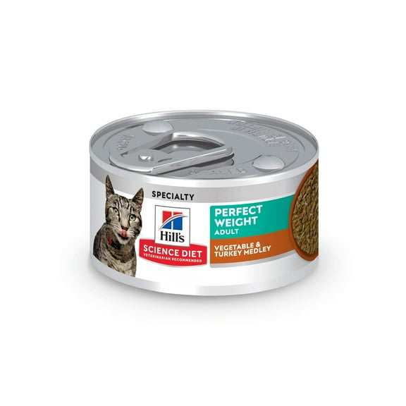 Hill's Science Diet Perfect Weight Vegetable & Turkey Medley Wet Cat Food, 2.9oz Can 24pk