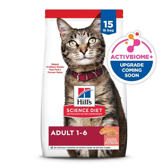 Hill's Science Diet Salmon & Brown Rice Recipe Dry Cat Food, 15lb Bag