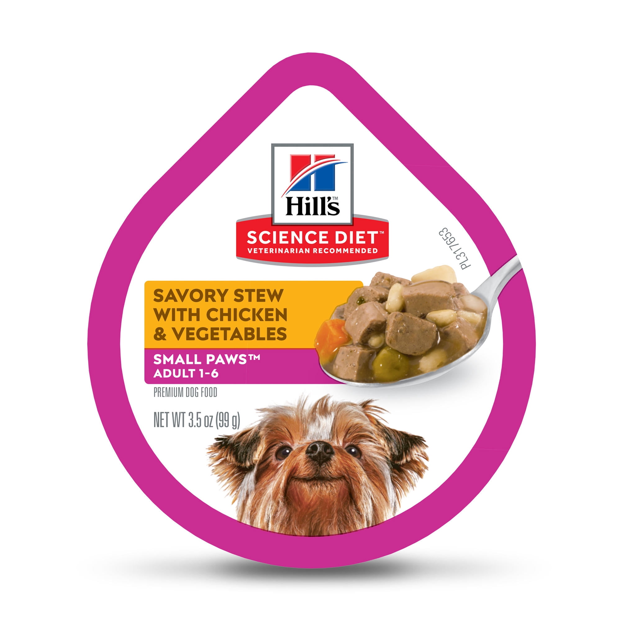 Hill's Science Diet Adult Small Paws Canned Dog Food, Savory Stew Chicken & Vegetables, 3.5 oz, 12 Pack wet dog food