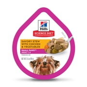 Hill's Science Diet Adult Small Paws Canned Dog Food, Savory Stew Chicken & Vegetables, 3.5 oz, 12 Pack wet dog food