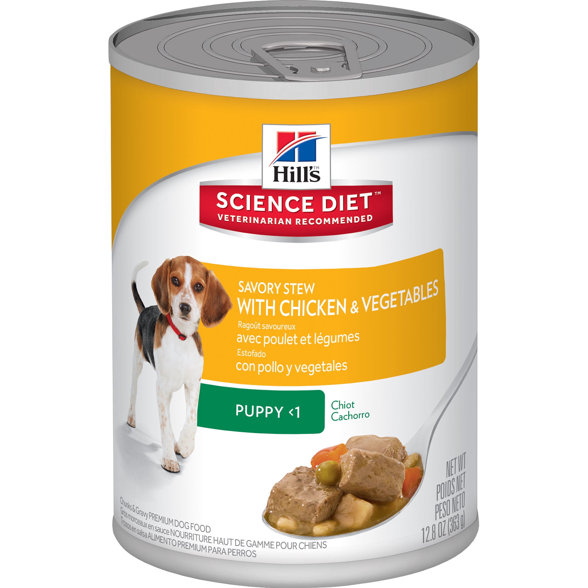 Hill's Science Diet Puppy Canned Dog Food, Savory Stew with Chicken & Vegetables, 12.8 oz, 12 Pack wet dog food