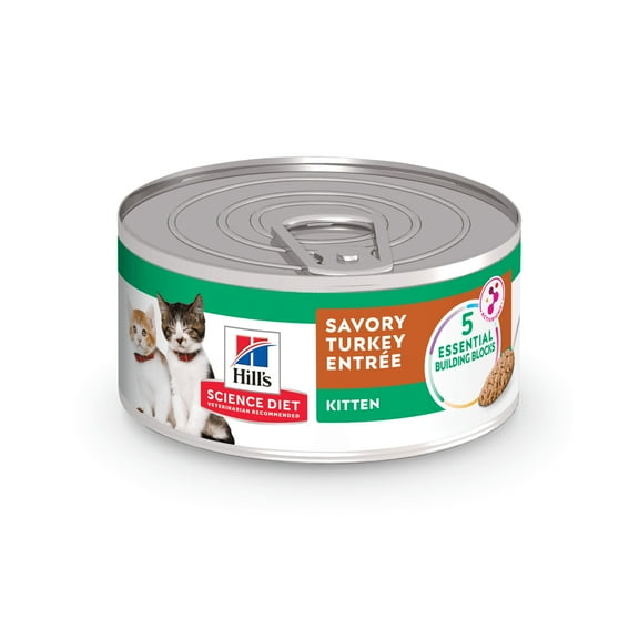 Hill's Science Diet Savory Turkey Wet Cat Food for Kittens, 5.5oz Can 24pk