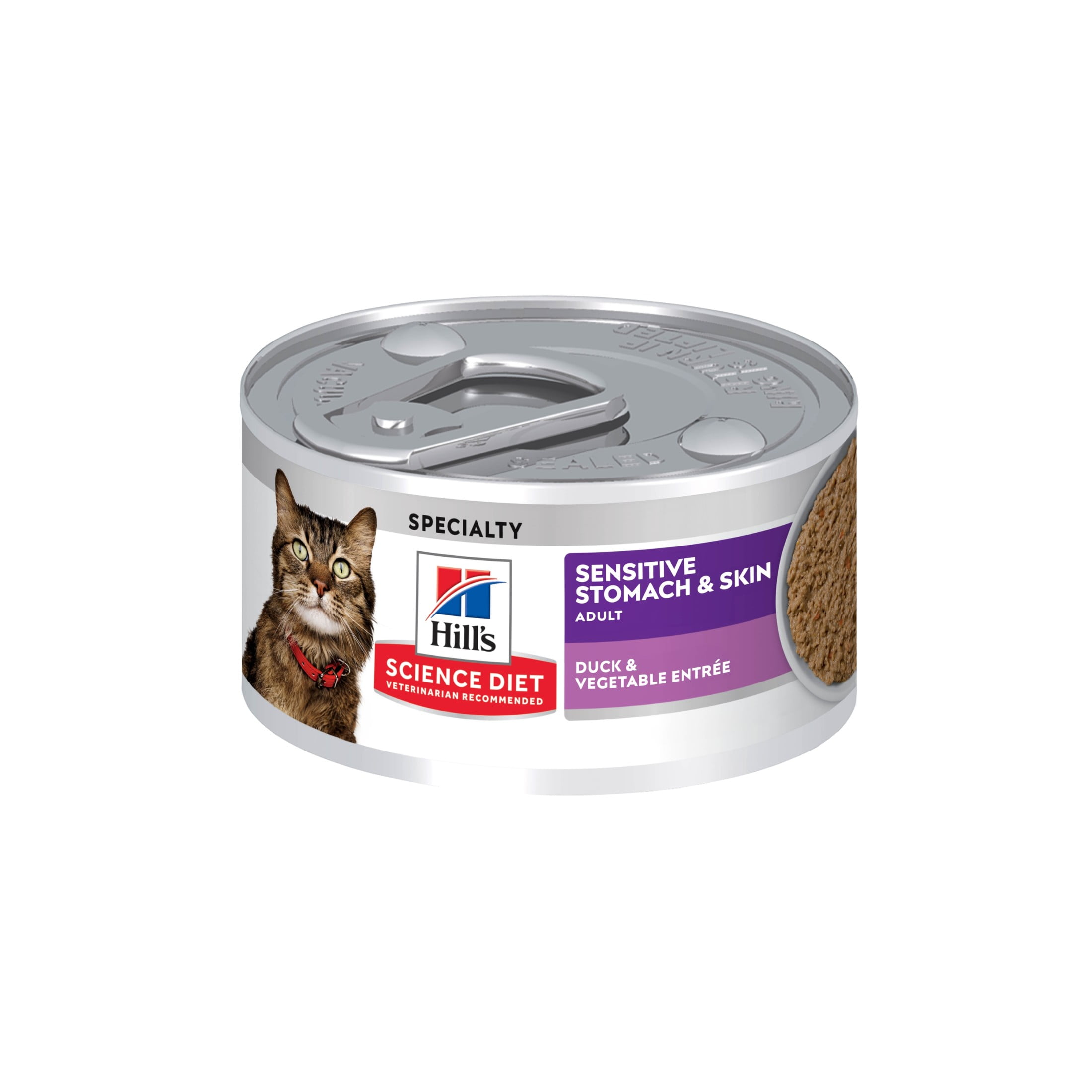 Hill's Science Diet Sensitive Stomach & Skin Duck & Vegetable Wet Cat Food, 2.9oz Can 24pk
