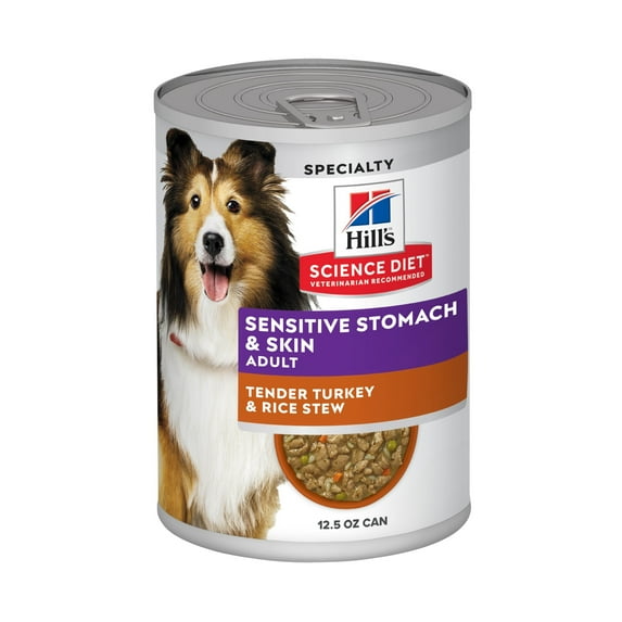 Hill's Science Diet Sensitive Stomach & Skin Tender Turkey & Rice Stew Wet Dog Food, 12.5oz Can 12pk