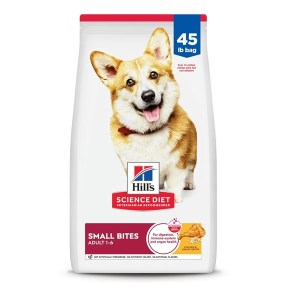 Hill's Science Diet Small Bites Chicken & Barley Dry Dog Food, 45lb Bag