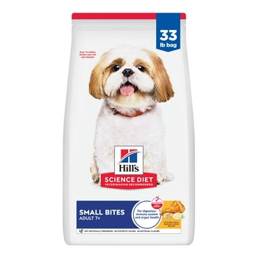 Hill's Science Diet Small Bites Chicken, Barley & Rice Dry Dog Food for 7+ Senior Dogs, 33lb Bag