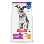 Hills Science Diet Small & Mini Chicken, Barley & Rice Dry Dog Food for 7+ Senior Dogs, 4.5lb Bag