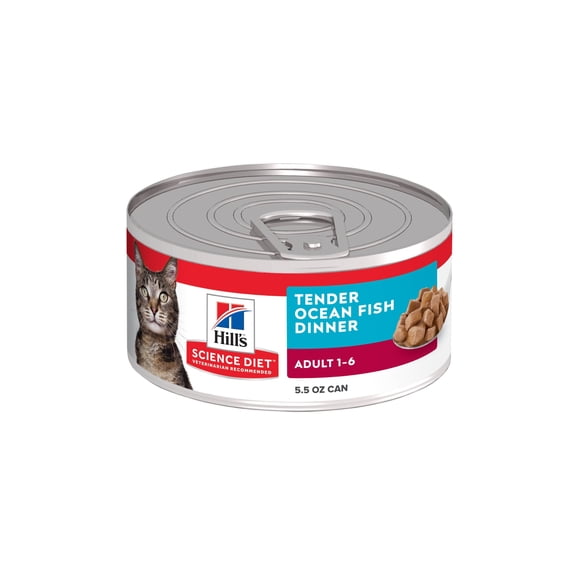 Hill's Science Diet Tender Ocean Fish Dinner Wet Cat Food, 5.5oz Can 24pk
