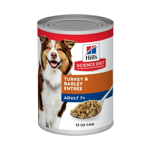 Hill's Science Diet Turkey & Barley Wet Dog Food for 7+ Senior Dogs, 13oz Can 12pk