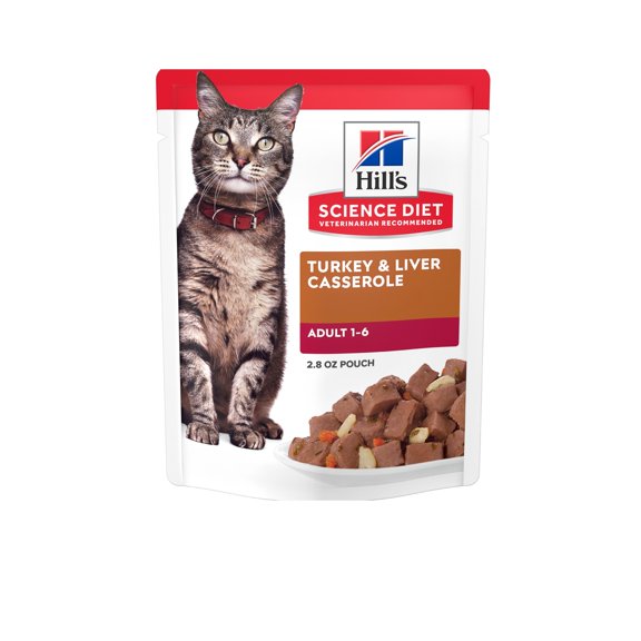 Hill's Science Diet Turkey Casserole Wet Cat Food, 2.8oz Pouch 24pk