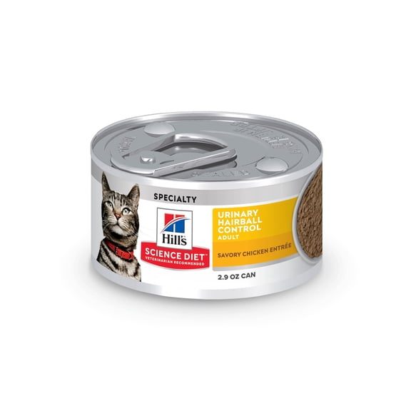 Hill's Science Diet Urinary & Hairball Control Savory Chicken Wet Cat Food, 2.9oz Can 24pk