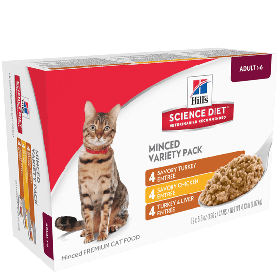 Hill's Science Diet Wet Cat Food Savory Entree Variety Pack, 5.5oz Can 12pk